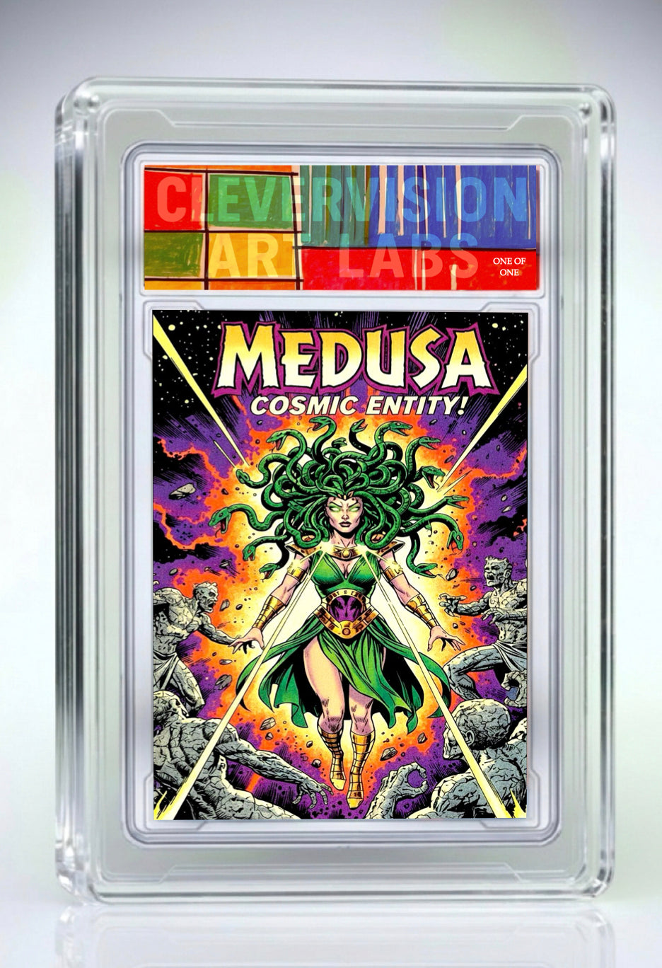 Medusa Cosmic Entity 1/1 Luxury Acrylic Art Card Slab by Mr. Clever Art