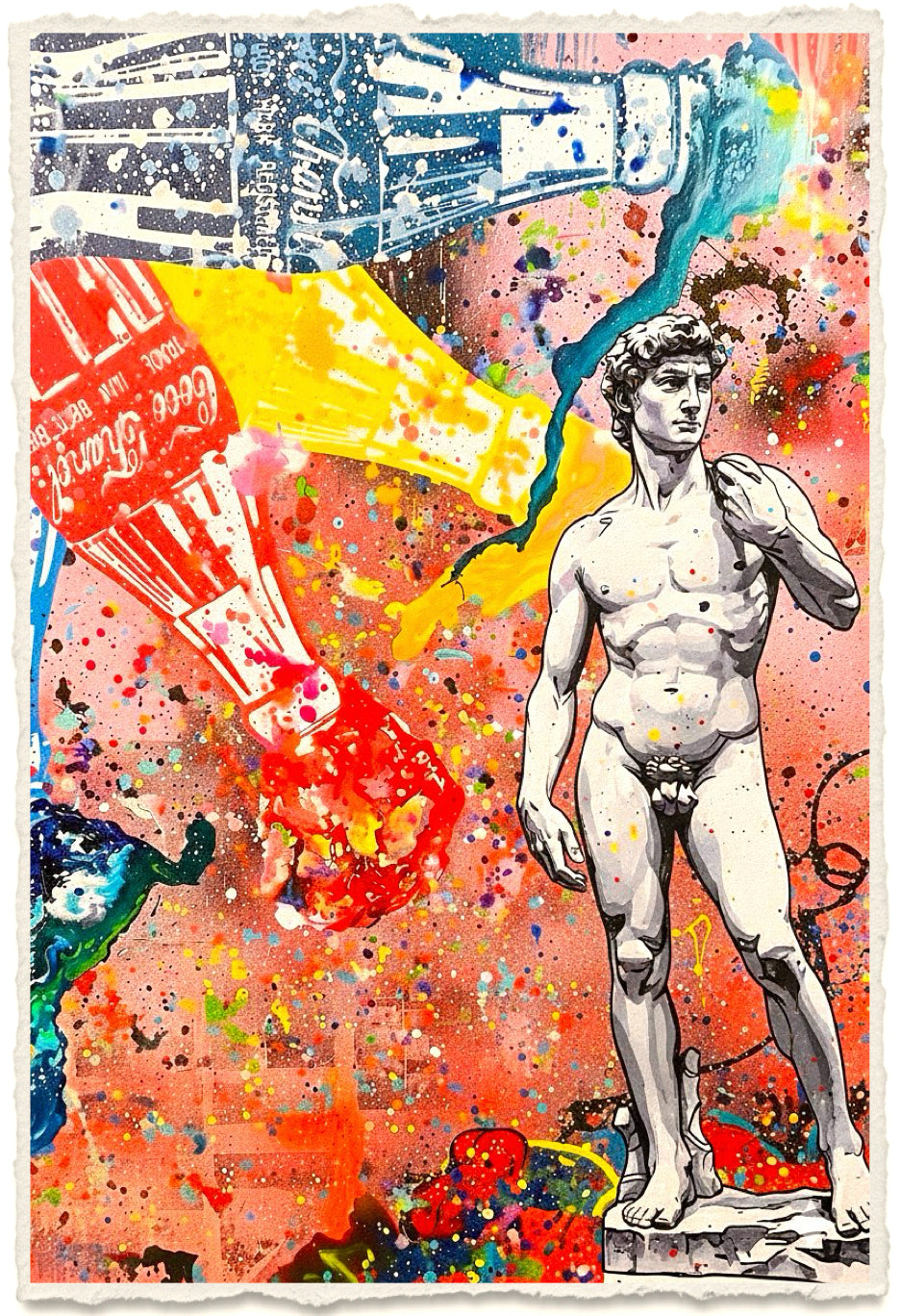 David Street Art Wall Art Print on 1970s Vintage French Paper