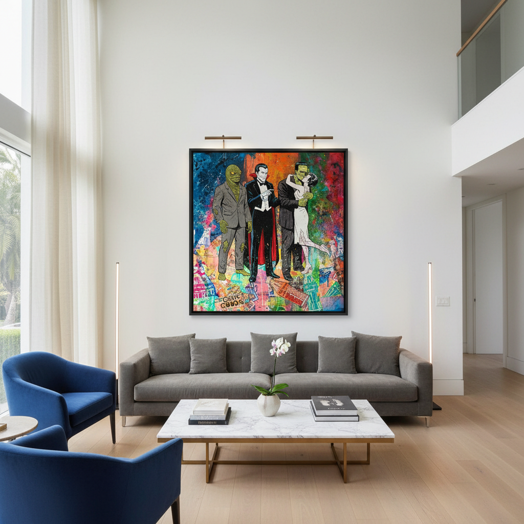 Cheaters Triangle Original Pop Art Painting from JUXTAPop: A Love Story Exhibition