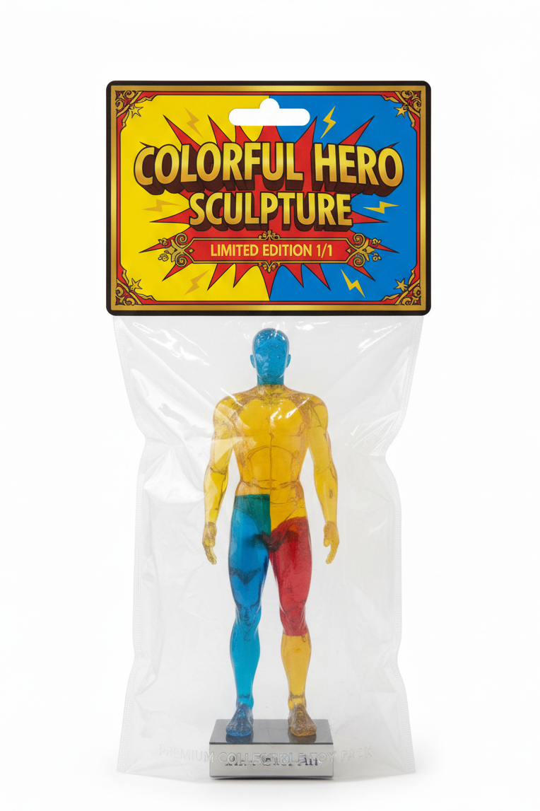 Colorful Hero Sculpture Bootleg Bag - FULL HEADER