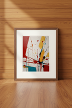 Abstract Expressionist Paint Splatter Gouache Painting on 70 Year Old French Paper