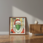 Santa Street Art Print on 1960s Vintage French Paper