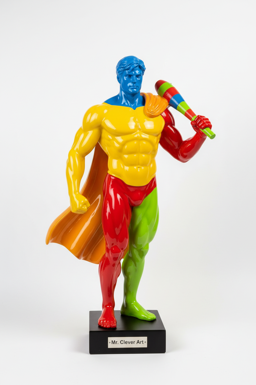 Hercules 3D Sculpture - Vibrant Opaque Colors