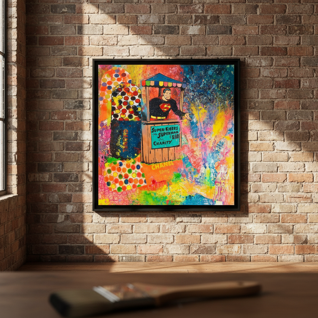 Kissing Booth Original Contemporary Art Painting by Mr. Clever Art