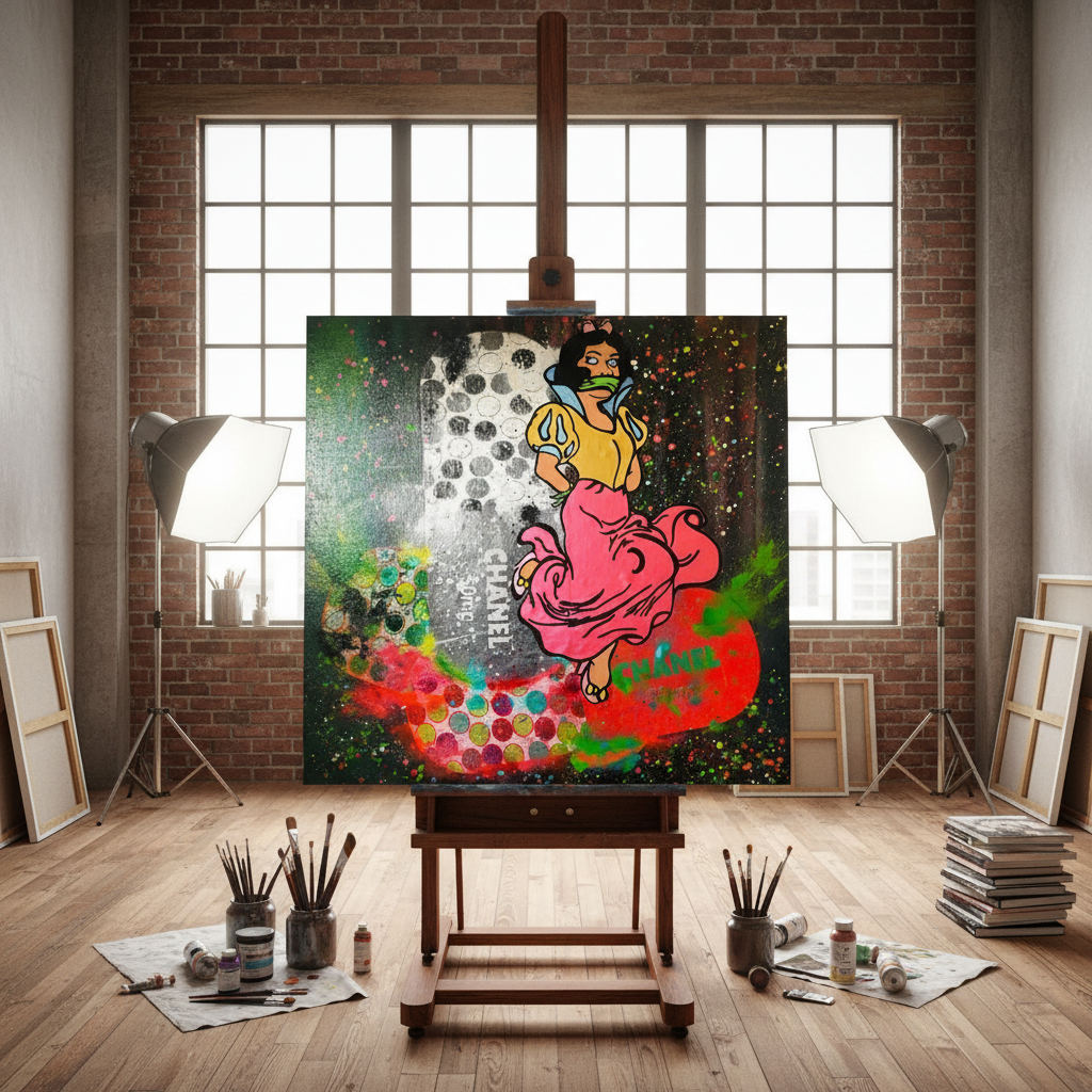 Miss Snow White Was Poisoned Original Street Art Painting