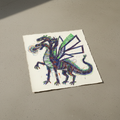 The Fire Dragon 1/1 original art print — real paper photo on aged vintage French Rives cotton rag paper with deckled edges, signed by Mr. Clever Art, 12x12, handmade in Los Angeles