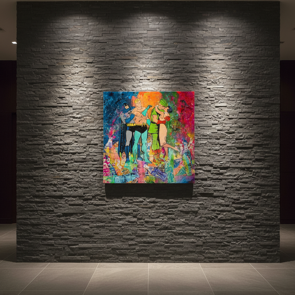 Cheaters Triangle – Original Pop Art Painting from JUXTAPop: A Love Story Exhibition