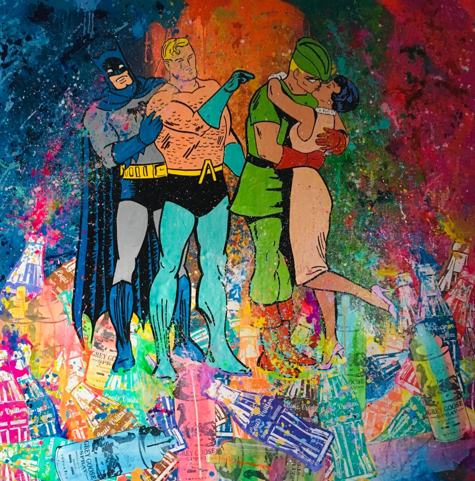 Cheaters Triangle – Original Pop Art Painting from JUXTAPop: A Love Story Exhibition