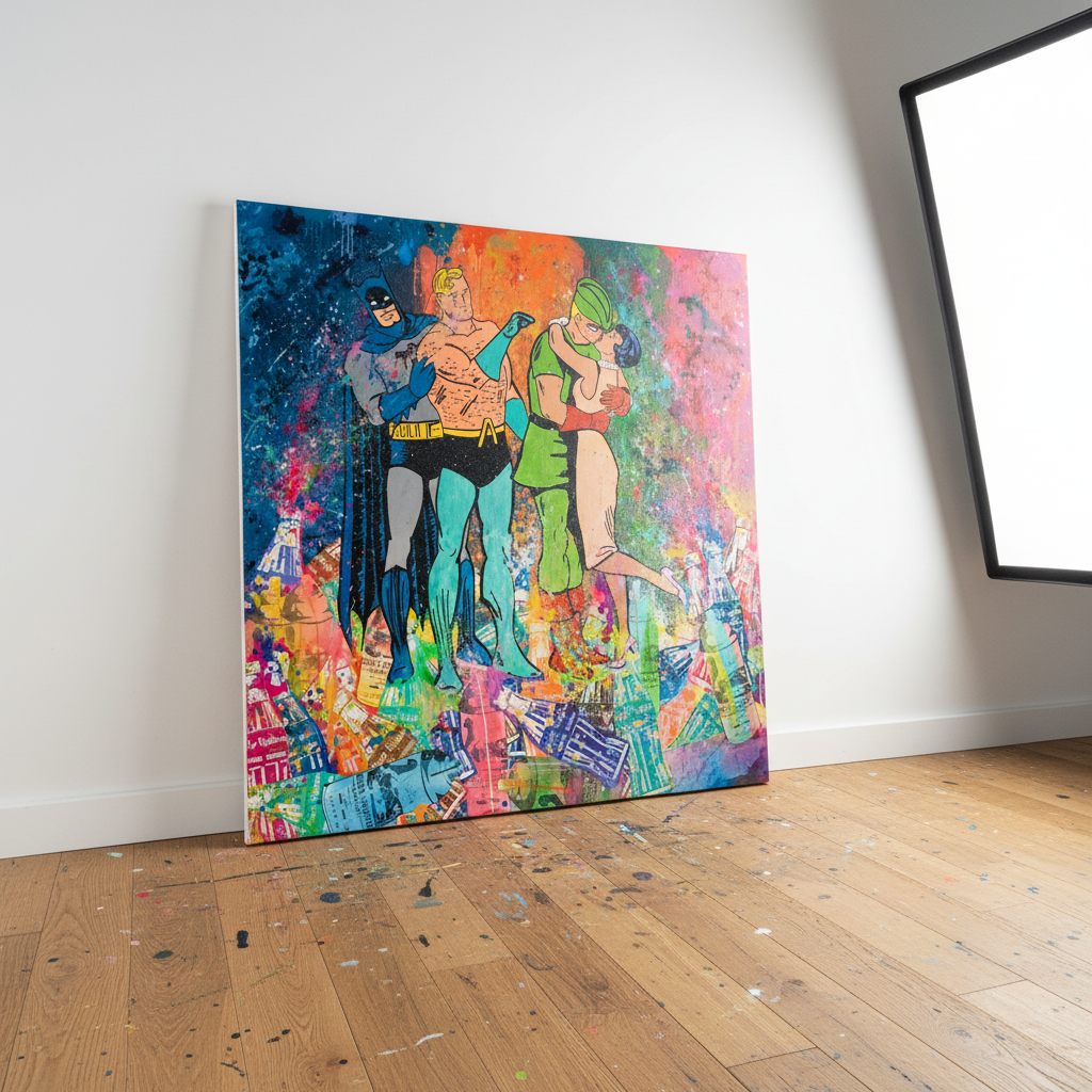 Cheaters Triangle – Original Pop Art Painting from JUXTAPop: A Love Story Exhibition