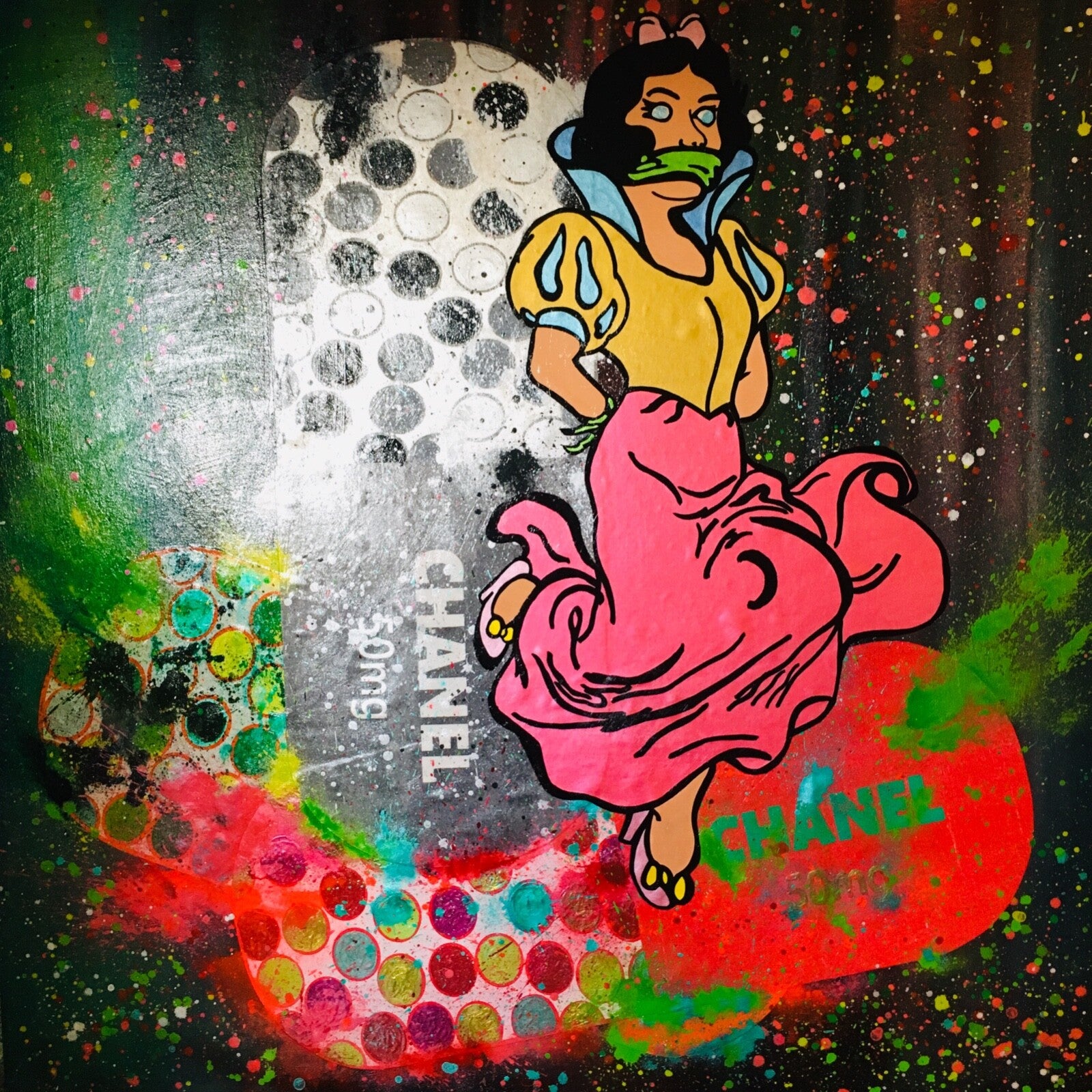 Miss Snow White Was Poisoned Original Street Art Painting