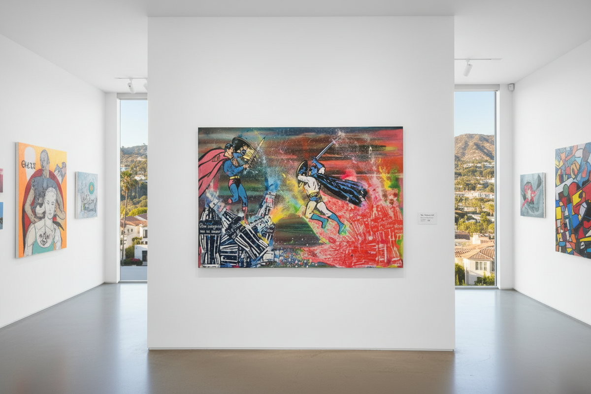 Drenched in Hero Juice Original Contemporary Art Painting by Mr. Clever Art