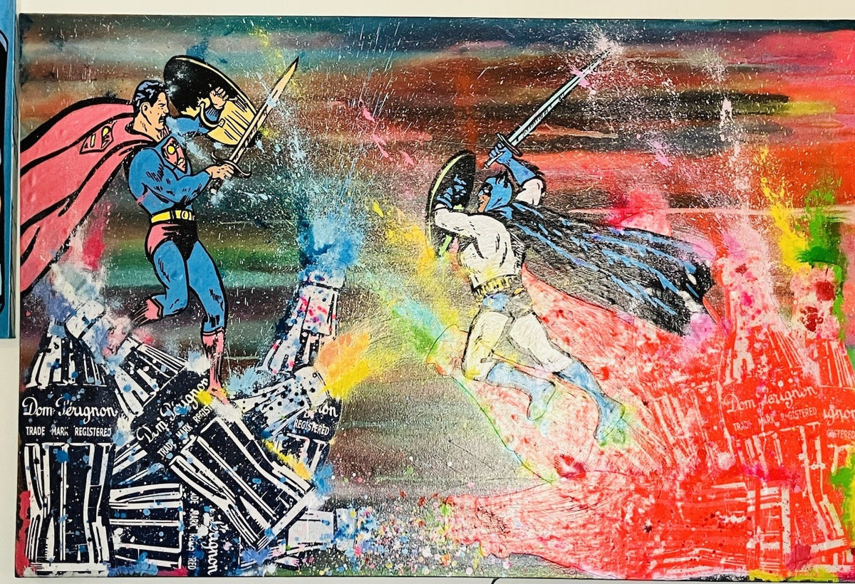 Drenched in Hero Juice Original Contemporary Art Painting by Mr. Clever Art