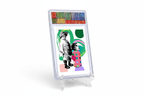 Painting Apprentice acrylic card slab displayed on clear stand