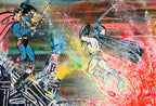 Drenched in Hero Juice Original Contemporary Art Painting by Mr. Clever Art