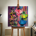 Tears of Super Uncertainty Original 2018-2019 JUXTAPop Collaboration Painting by Mr. Clever Art