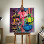 Tears of Super Uncertainty Original 2018-2019 JUXTAPop Collaboration Painting by Mr. Clever Art