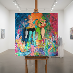 Cheaters Triangle – Original Pop Art Painting from JUXTAPop: A Love Story Exhibition