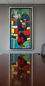 Mondrian Prisoner Original Contemporary Art Painting
