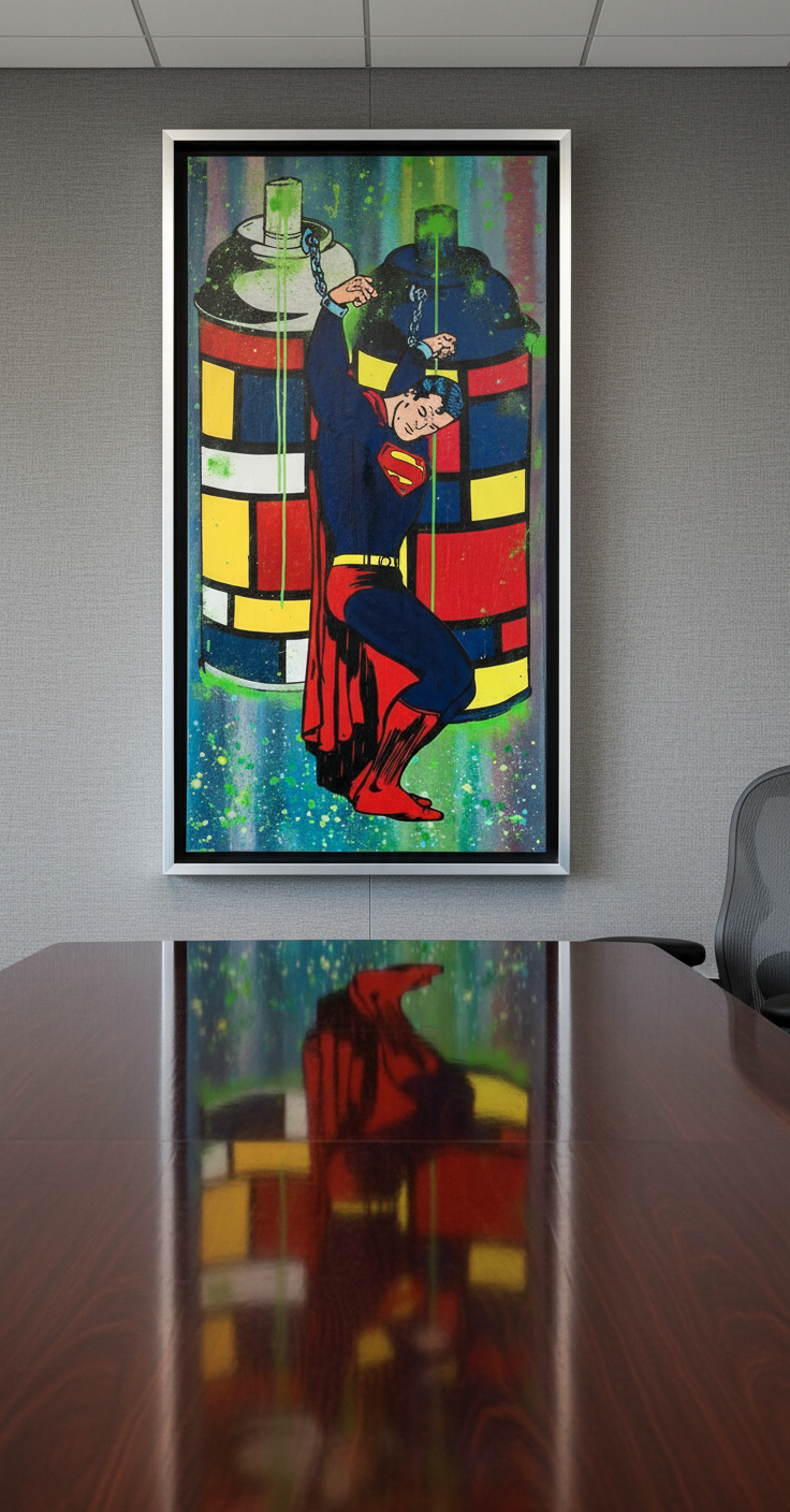 Mondrian Prisoner Original Contemporary Art Painting