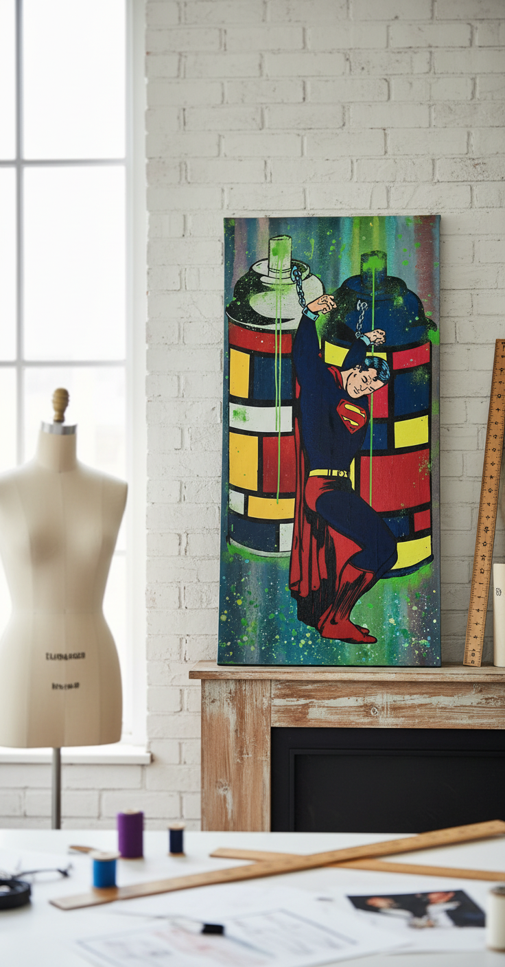 Mondrian Prisoner Original Contemporary Art Painting