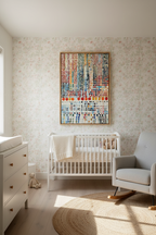 Multicolored dot pattern on a textured surface