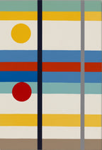 Modern Geometric Abstract Art Print Horizontal Stripes Circles