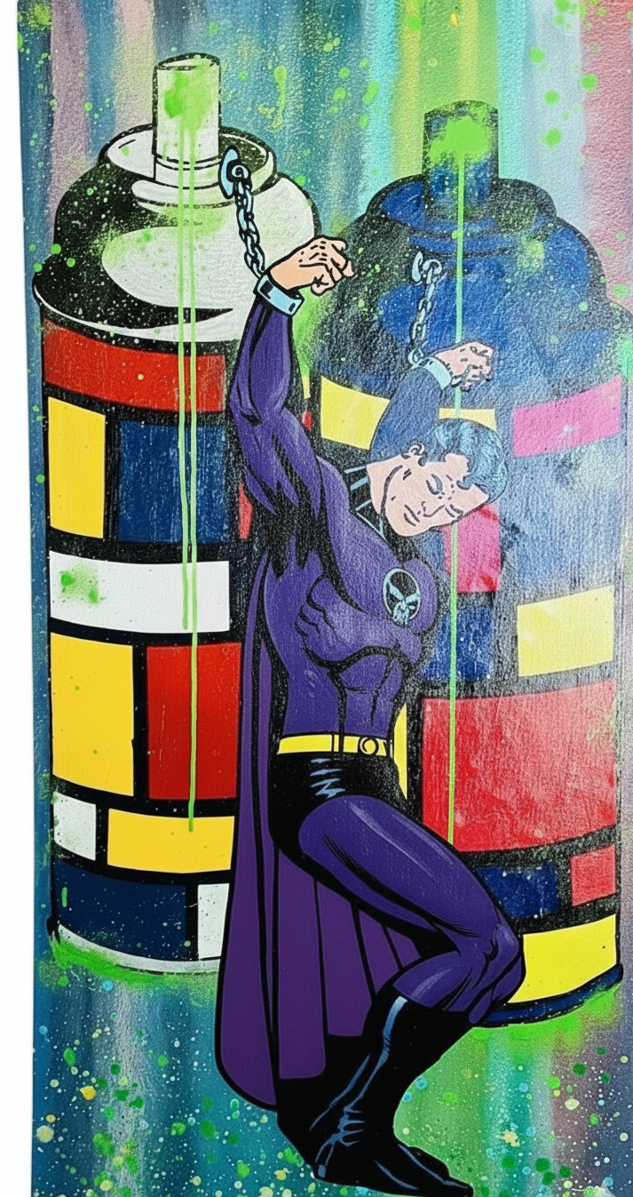 Mondrian Prisoner Original Contemporary Art Painting