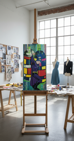 Mondrian Prisoner Original Contemporary Art Painting