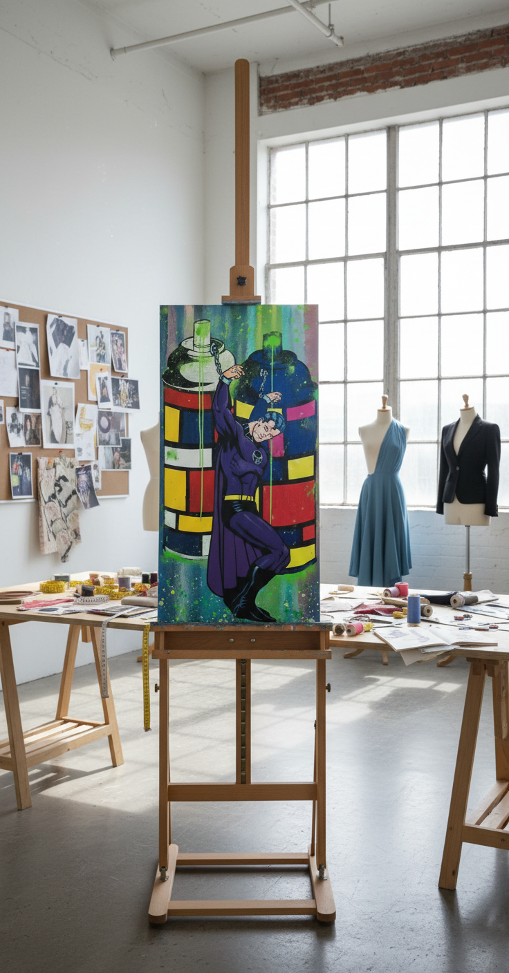 Mondrian Prisoner Original Contemporary Art Painting