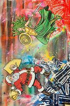 Battle of the Aged Original Pop Art Painting by Mr. Clever Art