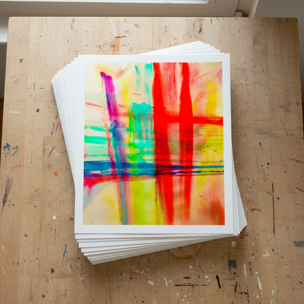 Stack of Abstract Art Prints