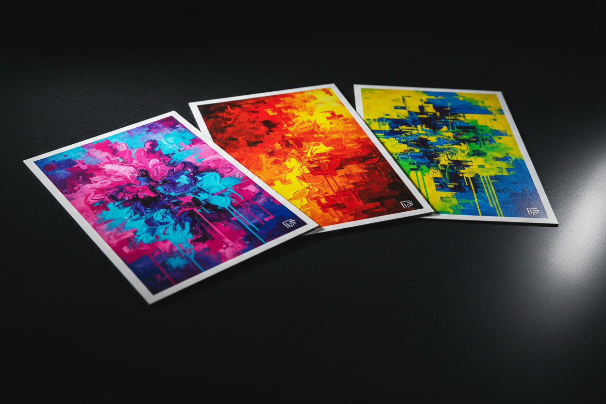 Three Premium Abstract Art Cards