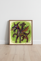 Twin Beast — Floor Lean Walnut Frame