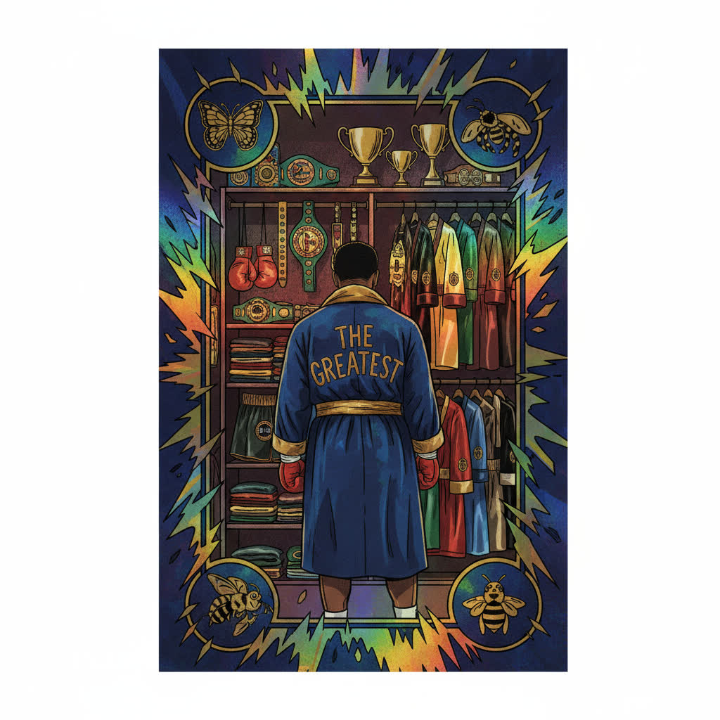 Holographic Boxing Champion Print "Butterflies and Bees"